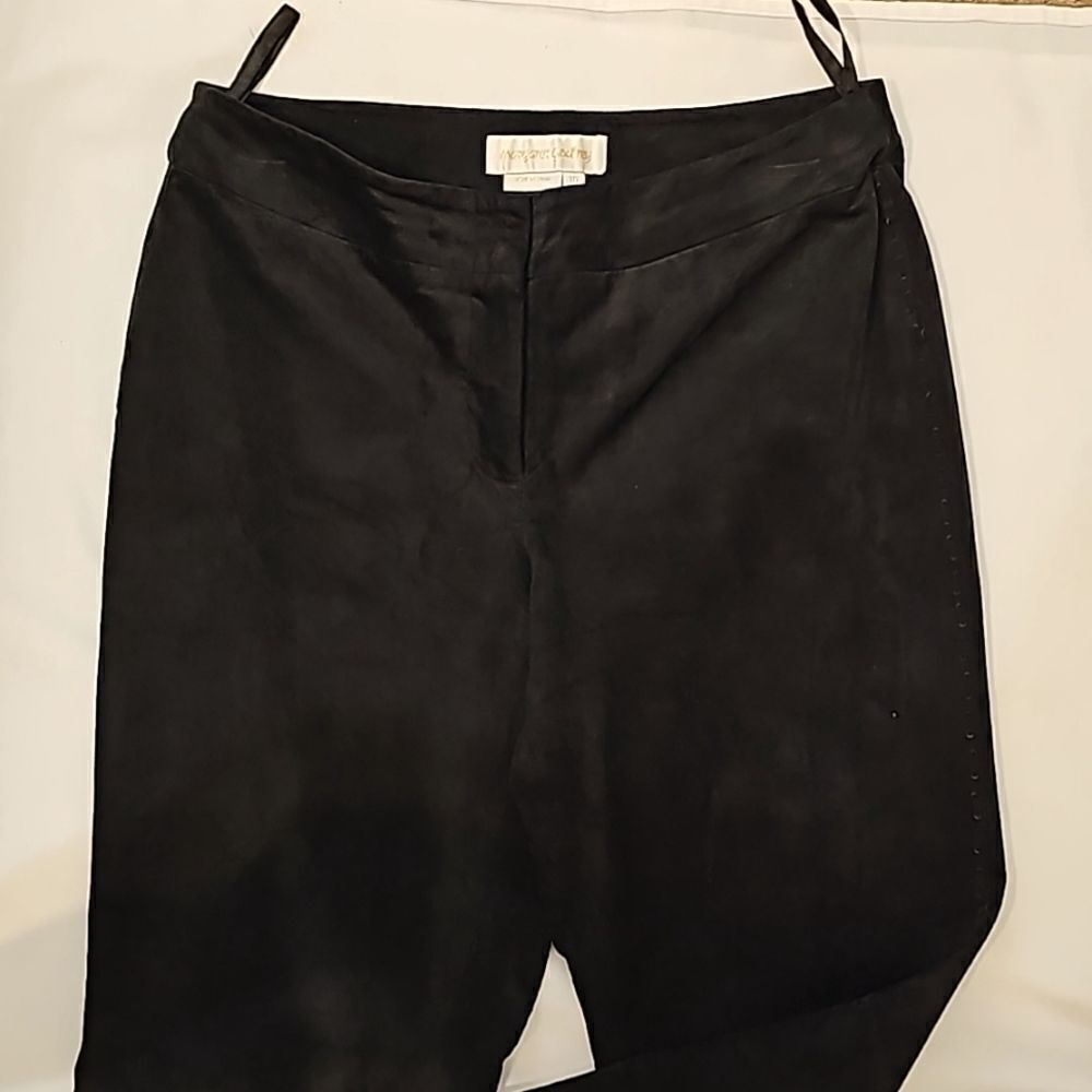 Margaret Godfrey Real leather Pants, black, Size 10